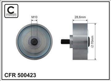 Ролик проміжний поліклинового ремня Toyota Dyna/Hiace IV/Hilux VI/VII/Land Cruiser 90/Prado 2.5D/3.0D 08.00-   70x10x28,6