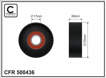 Ролик проміжний поліклинового ремня Chrysler Concorde, Dodge Intrepid, Jeep Grand Cherokee II/Wrangler II/III, Lexus GS/IS II/LS/RC, Subaru Forester/Levorg/Outback 1.6-5.0 08.96-   70x17x26