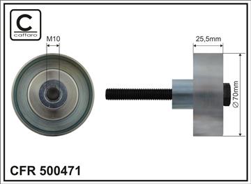 Ролик проміжний поліклинового ремня Buick Enclave/La Crosse, Cadillac BLS/CTS/Sport/SRX/STS, Chevrolet Camaro/Captiva/Equinox, Opel Antara/Insignia A, Saab 9-3 2.8-3.6ALK 01.04-   70x10x25,5