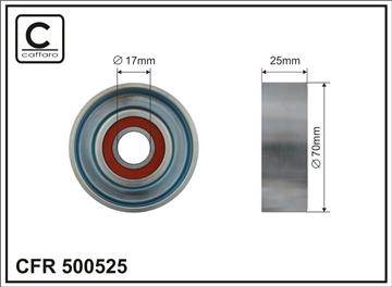 Ролик натяжного механізму поліклинового ремня Opel Adam/Astra K/Corsa E/Insignia B/Country/Grand Sport/Karl/Mokka/X 1.0-1.5 07.14-   70x17x25