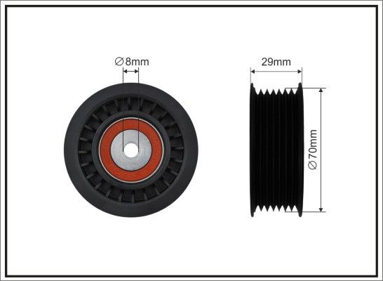 Ролик натяжного механізму поліклинового ремня Renault Twingo III, Smart Forfour/Fortwo 0.9/1.0 07.14-   70x8x26