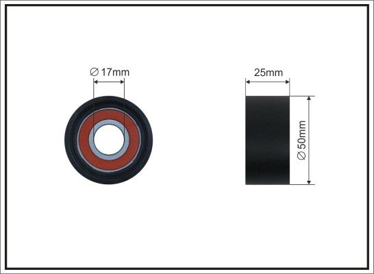 Ролик проміжний ремня ГРМ Audi A1/A1 City Carver/A3/Q2, Seat Arona/Ateca/Ibiza V/Leon/Leon Sportstourer, Skoda Fabia IV/Kamiq/Karoq/Octavia/Scala, VW Golf VIII 1.0/1.0H 01.17-   50x17x25