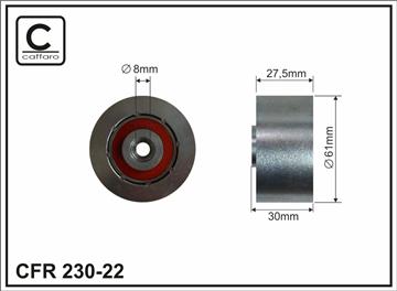 Ролик проміжний ремня ГРМ Chevrolet Aveo/Cruze/Orlando/Trax, Fiat Croma/Stilo, Opel Astra G/H 1.4-1.8LPG 09.98-   61x8x27,5