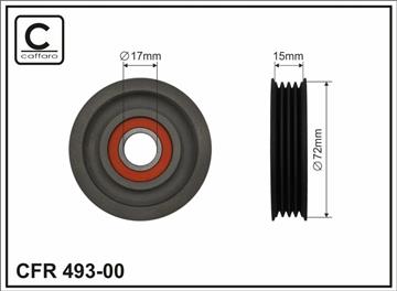 Ролик проміжний поліклинового ремня Honda Accord VI/Civic II/VI/VII/CR-V I/CRX III/HR-V/Integra, Rover 400, Subaru Forester/Impreza/Legacy II/III 1.3H-2.5 01.88- 1.6-2.5   68x17x15,5