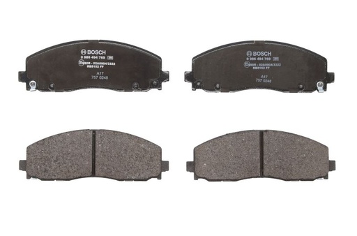 [0 986 494 769] Колодки тормозные (передние) Jeep Wrangler 2.0/2.2 17-
