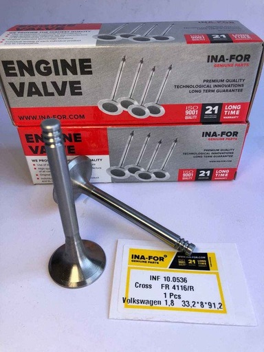 [INF10.0536] Клапан выпускной для Volkswagen 1,8  33,2*8*91,2