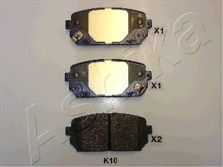[51-0K-K10] Колодки тормозные задние дисковые KIA CARENS III (производство ASHIKA)