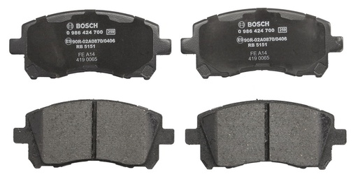 [0 986 424 700] Колодка гальм. диск. SUBARU FORESTER/IMPREZA/LEGACY передн. (вир-во Bosch)