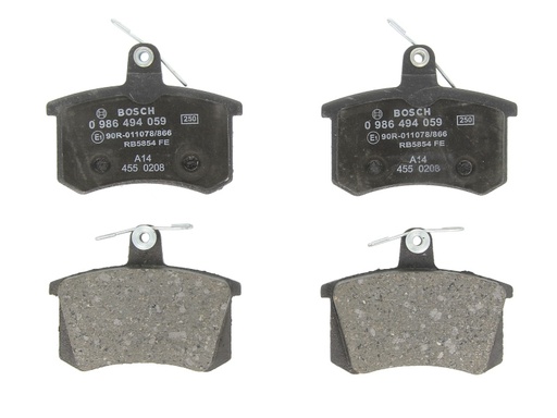 [0 986 494 059] Колодка гальм. диск. AUDI 100 (44, 44Q, C3, 4A, C4) задн. (вир-во Bosch)