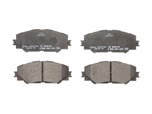 [0 986 494 240] Колодка тормоза диск. TOYOTA AURIS, RAV 4 передн. (производство Bosch)