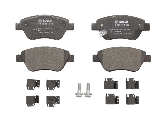 [0 986 494 092] Колодка тормоза диск. OPEL CORSA передн. (производство Bosch)