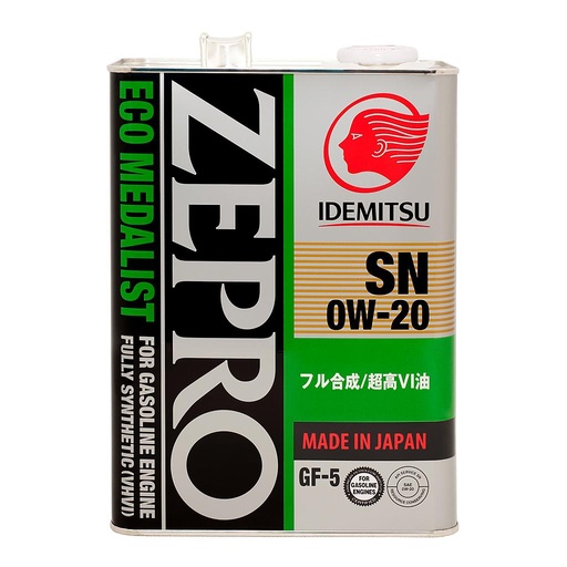 [0W-20 IDEMITSU ZEPRO ECOMEDALIST (4L)] Масло моторное IDEMITSU ZEPRO ECOMEDALIST SN/GF-5 0W-20, 4L