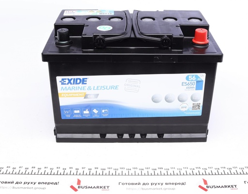 [ES650] Акумулятор   56Аh(650wh)-12v Exide EQUIPMENT GEL (278х175х190),R,EN460 гелевий
