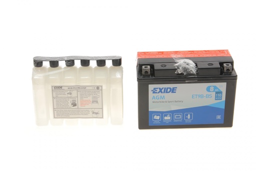 [ET9B-BS] Акумулятор 8Ah-12v Exide AGM (ET9B-BS) (150х70х105) L, EN110