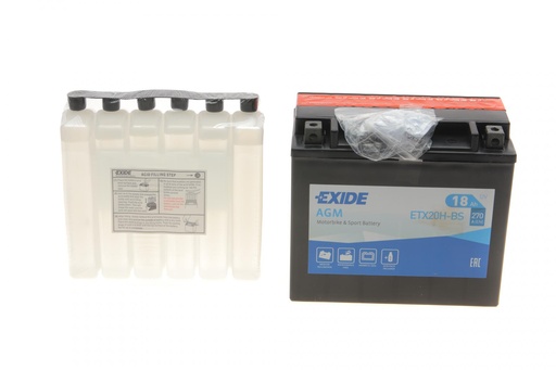[ETX20H-BS] Акумулятор 18Ah-12v Exide AGM (ETX20H-BS) (175х87х155) L, EN270
