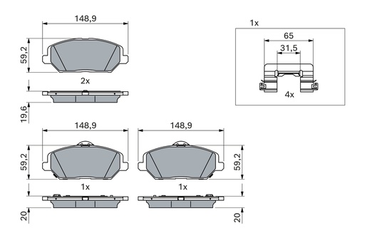 [0 986 424 862] Колодки тормозные (передние) Hyundai i30 16-/Kia Ceed/Pro Ceed 18-