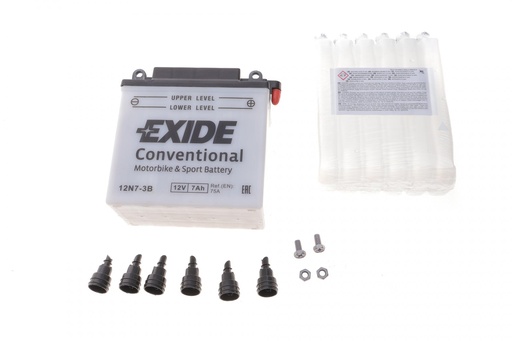 [12N7-3B] Акумуляторна батарея 7Ah/75A (135x75x133/+R/B0) (Conventional) (мото) (сухозаряджений)