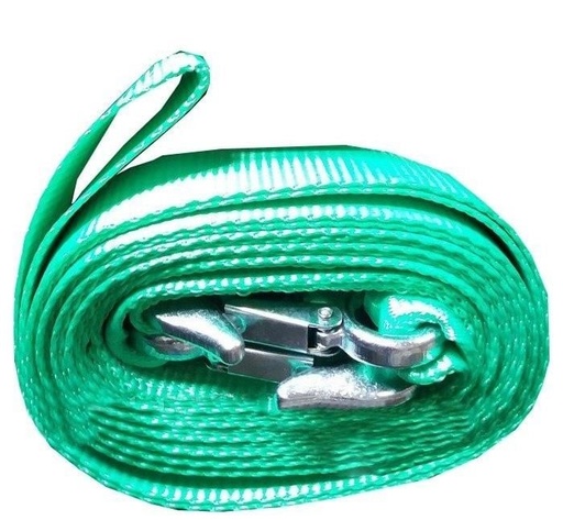 [ARM-55] Трос буксировочный лента 5т. 50мм. 5м. С-крюк, зеленый