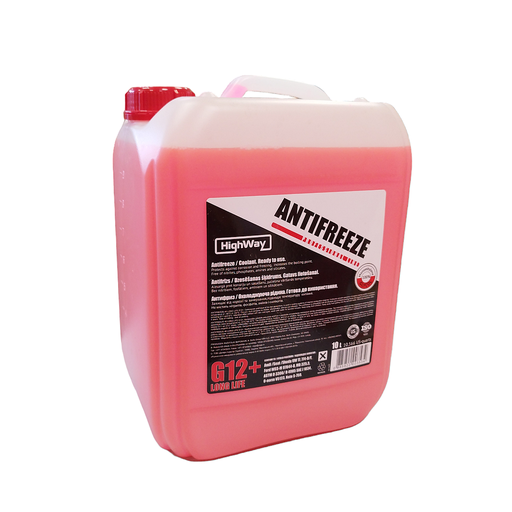 [10119] Антифриз HighWay ANTIFREEZE-40 LONG LIFE G12+ (червоний) 10л
