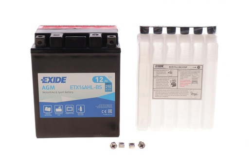 [ETX14AHL-BS] Акумуляторна батарея 12Ah/210A (134x89x164/+R/B0) (AGM) (мото) (сухозаряджений)