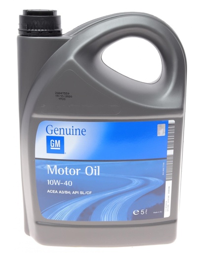 [93165216] Масло моторное GM 10W-40, A3/B4 SL/CF, 5л.