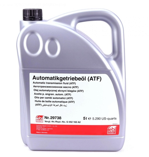 [29738] Масло автоматической коробки передач
ATF (5L) ; BMW 8322 9404 328; JAGUAR JLM 20238; MB 236.11; PEUGEOT 9736.22; VOITH G 1363; VOITH G 607; VW G 052 162 A2; VW LT 711 41; VW TL 521 62; ZF TE-ML 11B; ZF TE-ML 14B