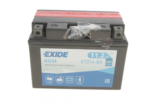 [ETZ14-BS] Аккумуляторная батарея 11.2Ah/205A (150x87x110/+L/B0) (AGM) (мото) (сухозаряженная)