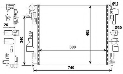 [53801] Радіатор охолодження MB Vito (W639) 03- (-/+AC)