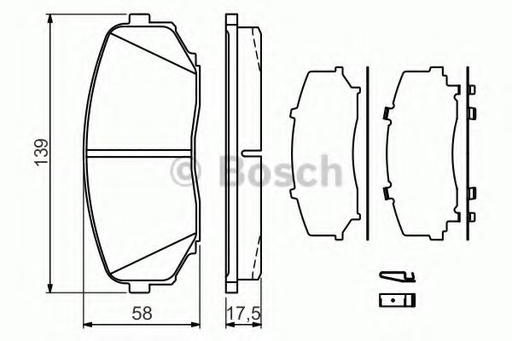 [0 986 494 375] Колодки тормозные (передние) Mazda CX-7 06-14/CX-9/Ford USA Edge 06-/Mitsubishi L200/Pajero Sport 14