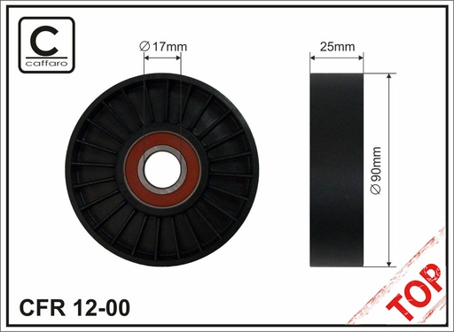 [12-00] 90X17X25 Ролик паска приводного Peugeot/Citroen/Fiat/Lancia
