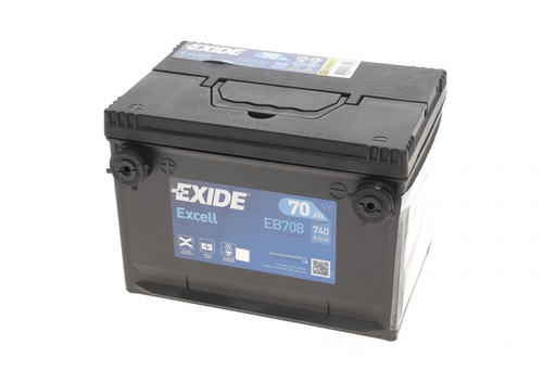 [EB708] Акумулятор EXIDE 12В 70Агод./740А EXCELL (L+) 260x180x186 (пусковий)