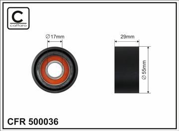 [500036] 55X17X29 Ролик паска приводного BMW X3 (E83)/520 (E61)/520 (E60)/X5 (E70)/ X6 (E71,E72)