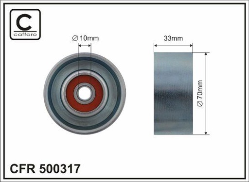[500317] 70x10x33 Ролик паска приводного Nissan Juke, Micra, Qashqai, Tiida 1.6 05-