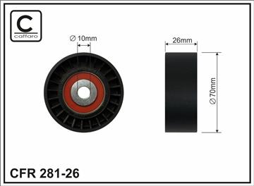 [281-26] 70x10x26 Ролик паска приводного Ford Mondeo IV, S-MAX, GALAXY 2.2 TDCi 03.08-