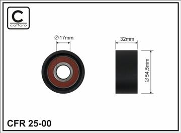 [2500] Ролик проміжний ремня ГРМ Renault Clio II/Espace III/Laguna I/Megane I/Scenic I 1.8/2.0 04.98-   54,5x17x32