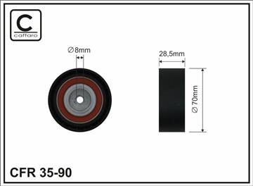 [3590] Ролик натяжного механізму поліклинового ремня BMW 5 E39 3.5/4.4 03.96-12.03   70x8x28,5