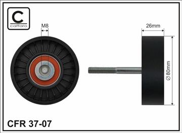 [3707] Ролик проміжний поліклинового ремня Alfa Romeo 147/156/166/GT/GTV/Spider, Lancia Kappa/SW/Thesis 2.0-3.2 09.94-09.10   80x8x26