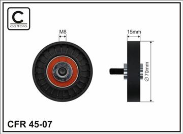 [4507] Ролик проміжний поліклинового ремня Renault Clio II/Kangoo/Express 1.4/1.6 08.97-   70x8x15