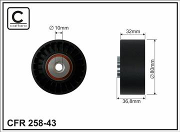 [25843] Ролик проміжний поліклинового ремня Mercedes E W124/S C140/W140/W124 4.2/5.0/6.0 01.91-12.99   80x10x32