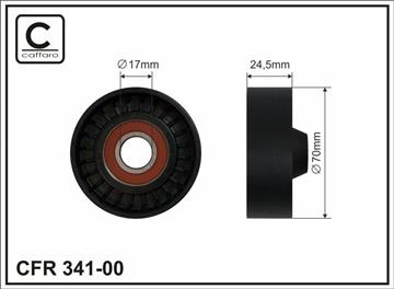 [34100] Ролик проміжний поліклинового ремня Chrysler 300C/Pacifica/Sebring/Voyager V, Dodge Challenger, Lada Niva, Volvo C70 I/S60 I/S70/S80 I/V70 I/II/XC70/XC90 I 1.4-6.4 10.95-   70x17x24