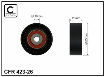 [42326] Ролик проміжний поліклинового ремня Alfa Romeo 156/166, Fiat Bravo I/Coupe/Marea, Lancia Kappa/SW/Lybra/SW/Thesis, Renault Espace III/Laguna I/Safrane II 2.0-2.4D 11.93-07.09   65x10x26