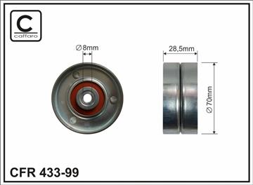 [43399] Ролик натяжного механізму поліклинового ремня Seat Arosa, Skoda Octavia I, VW Lupo 1.0/1.4 10.98-03.01   70x8x28