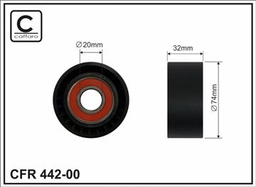 [44200] Ролик проміжний поліклинового ремня Scania G/P/R/T DC09.109-DT12.18 01.03-   74x20x32