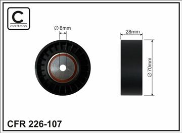 [226107] Ролик проміжний поліклинового ремня Citroen C5 III/C6, Peugeot 407/SW/607, Renault Clio II/Laguna II 2.9/3.0 03.01-   70x8x28