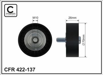 [422137] Ролик проміжний поліклинового ремня BMW 5 E60/E61/6 E63/E64/7 E65/E66/E67/X5 E53, Ssang Yong Actyon I/Sports I/Kyron/Rexton/II/Rodius 2.0D-4.8 07.01-   70x10x26
