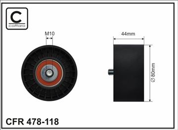[478118] Ролик натяжного механізму поліклинового ремня Mercedes Actros/MP2/MP3 OM541.920-OM542.962 04.96-   80x10x44