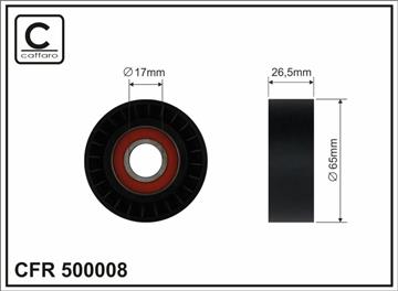 [500008] Ролик натяжного механізму поліклинового ремня  Volvo S60 II/S80 II/V50/V60 I/V70 III/XC60/XC70 II 2.0/2.0D/2.4D 10.06-   65x17x26