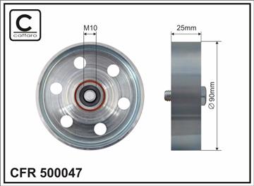 [500047] Ролик проміжний поліклинового ремня Toyota Avensis/Verso/Corolla/Previa/Rav 4 II 2.0D 03.01-03.09   90x17x25
