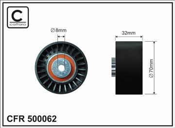 [500062] Ролик проміжний поліклинового ремня Mercedes S W140 3.2 03.91-10.98   70x8x32