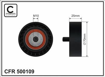 [500109] Ролик натяжного механізму поліклинового ремня BMW 3 E36/5 E34 1.6-1.9 01.92-08.00   70x10x25